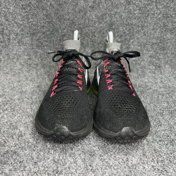 Nike Zoom‎ All Out Flyknit Running Shoes Women's Size 7 Black Volt Athletic Run - Picture 2 of 12